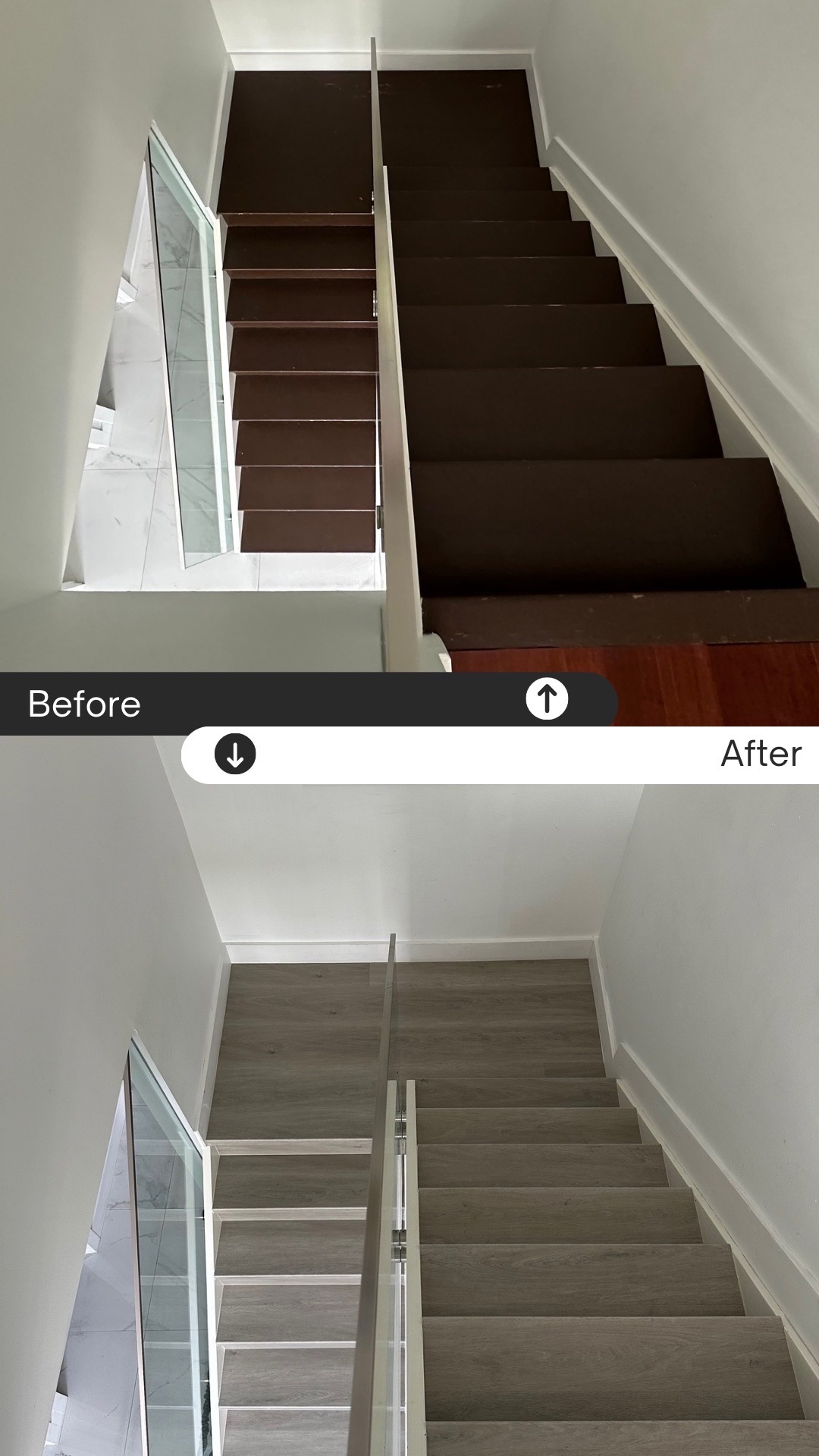 Before after stair renovation