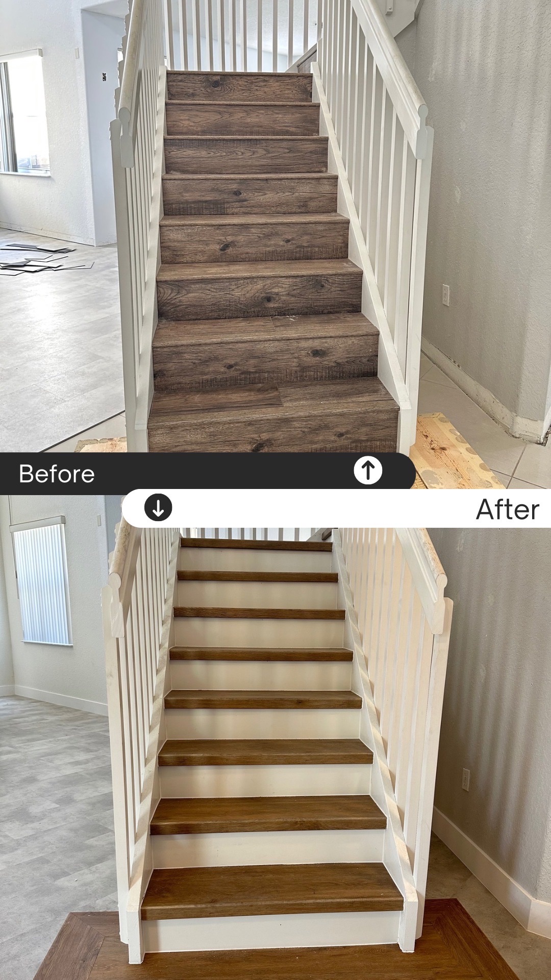 Before after stair renovation