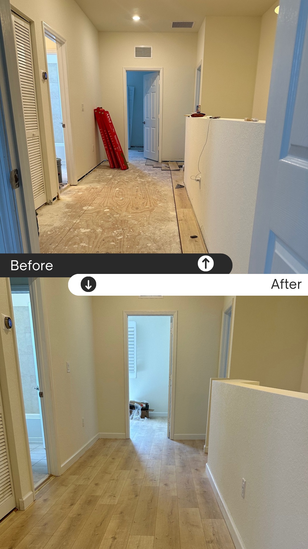 Before after stair renovation