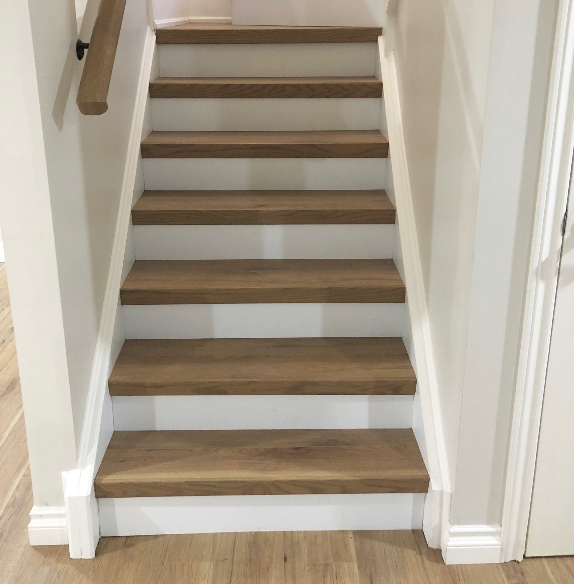 Hardwood stair treads renovation